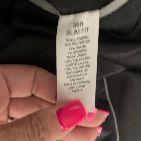 JF J.Ferrar Black Shimmer Men's Blazer Suit Jacket 38 R Slim Fit P2P 20” - Picture 8 of 10